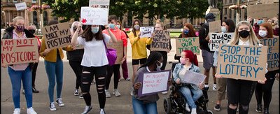students protesting algorithm A level results