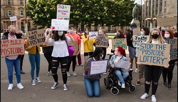 students protesting algorithm A level results