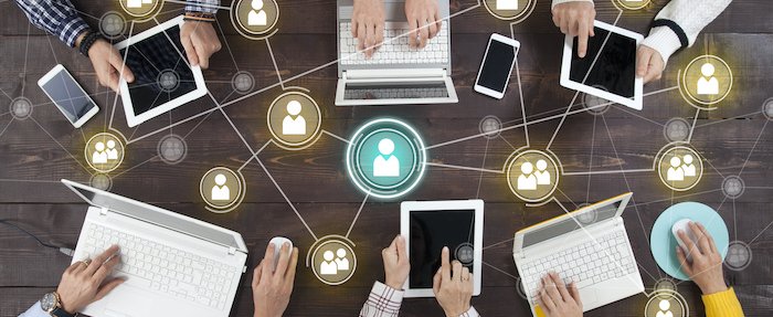 Social Network Online Sharing Connection Concept