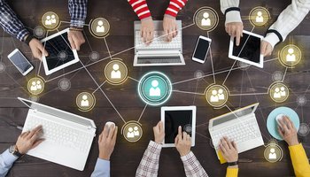 Social Network Online Sharing Connection Concept