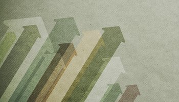 Arrows pointing up on paper background