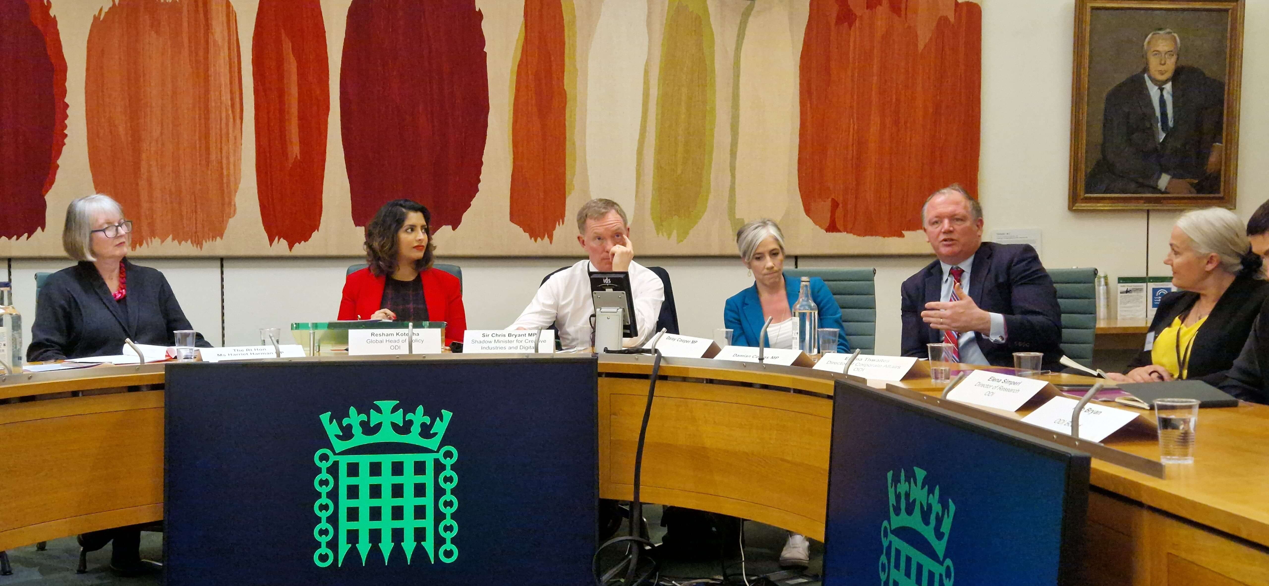 Damian Collins MP speaks at the ODI's manifesto launch in Westminster