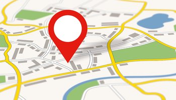 A generic city map with an icon