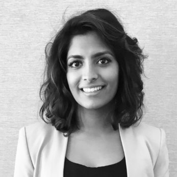 b/w photo of Resham Kotecha