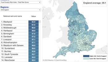 Fuel poverty risk index 2023