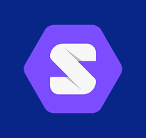 Solid logo for highlight blue background