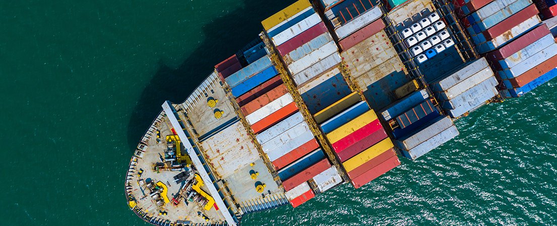 Container cargo ship carrying container for import and export, b