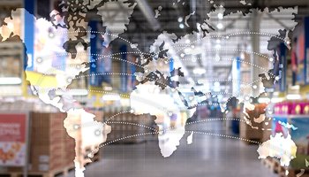 Map Global Logistics Partnership. Import Export concept.