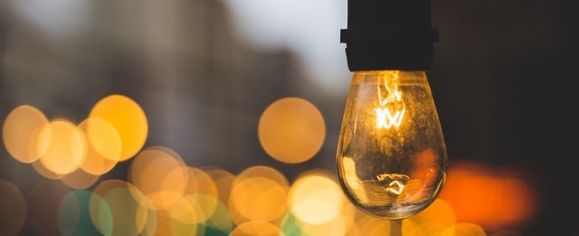 Lightbulb lights in background