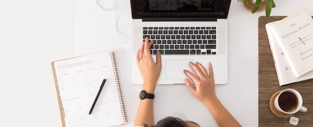 woman working on laptop