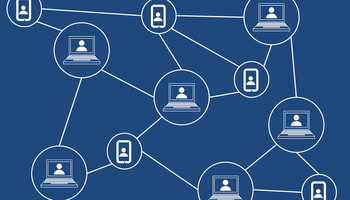 graphic of linked computers and servers