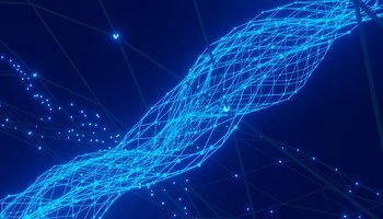 Abstract image of intertwined blue lights
