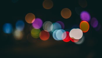 Colourful lights, blurry