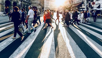 people crossing road
