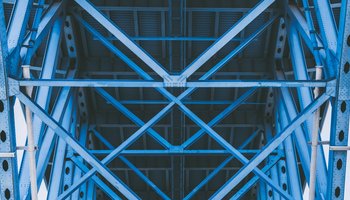 Blue bridge structure steel