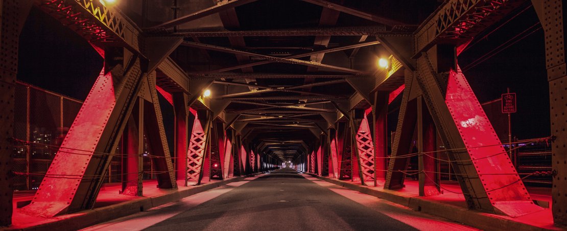 A bridge at night