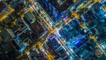 City at night from above