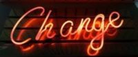 'Change' neon light
