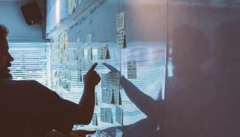 sticky notes on wall