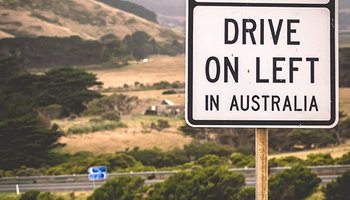 Australia drive on the left sign