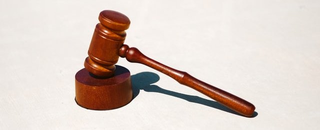 Gavel on white background