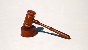 Gavel on white background